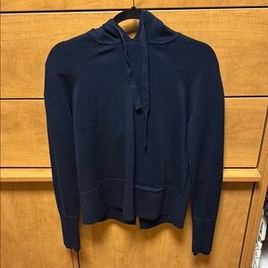 Navy Blue Knit Hoodie